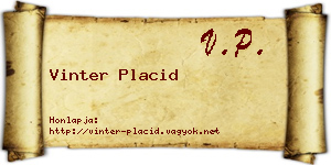 Vinter Placid névjegykártya